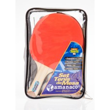 Tamanaco ENP92203 Tennis Table Set: 4 Rackets, Net, Pot & 3 Balls 